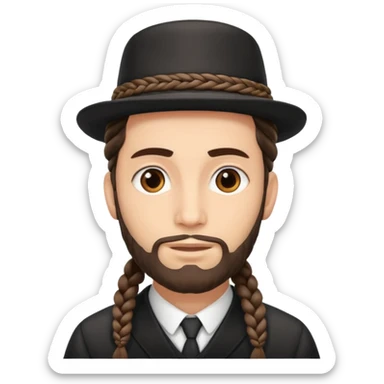 Orthodox Jewish Man emoji, with the braided hair sticker