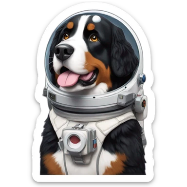 Astronaut Bernese mountain dog sticker