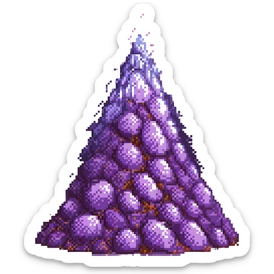mound of sparkling purple spice, faint vapor above, inspired by Dune sticker