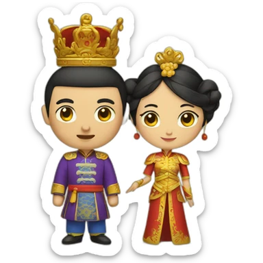 Chinoise king and queen sticker