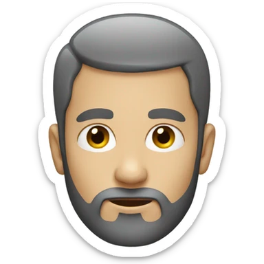 man without hair withbeard sticker