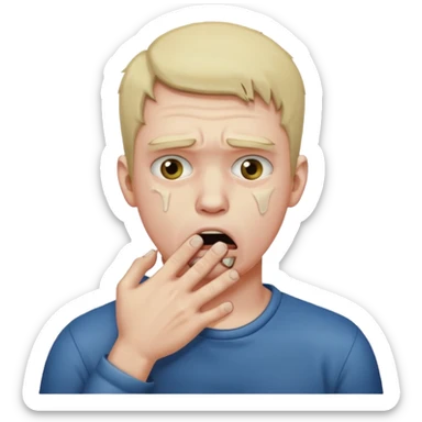 A guy choking himself sticker