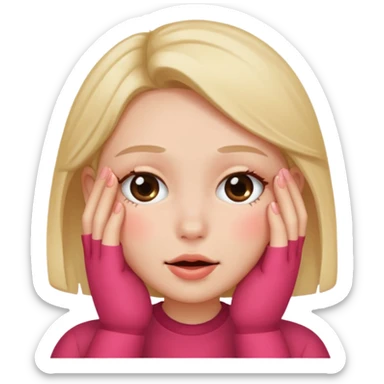 blushing with fingers sticker