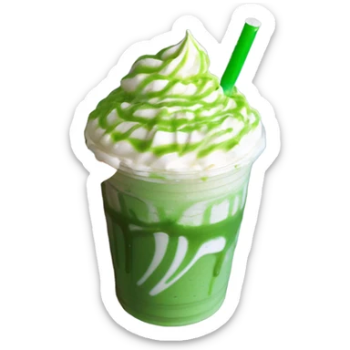 aesthetic green frappuccino  sticker