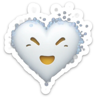 White heart surrounded with bubbles sticker