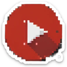 YouTube livestream badge with red dot and play button symbol sticker