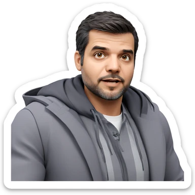 stylish male with beard sticker