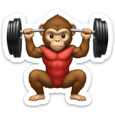 strong monkey lifting weights sticker