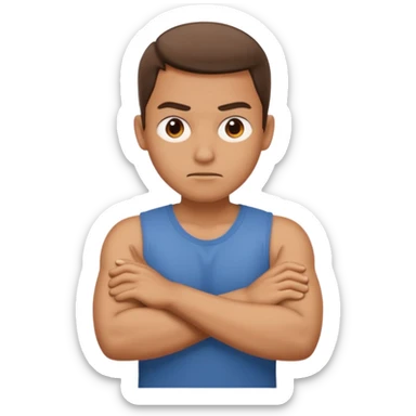 mad huffing arms crossed  sticker