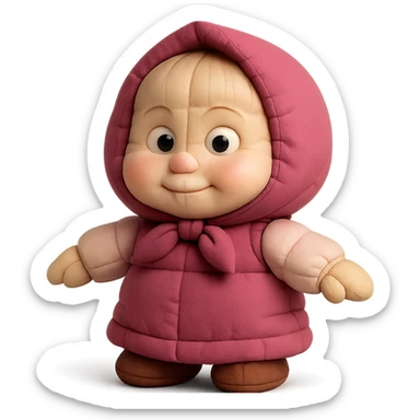 Masha from Masha and the Bear, standing still, no pose, no bear sticker