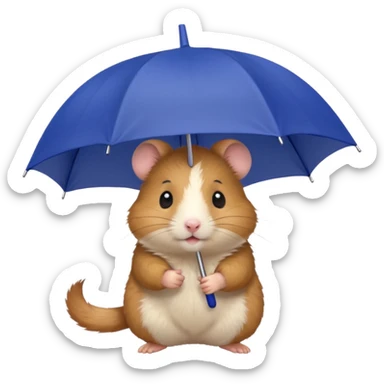 hamster holding an umbrella sticker