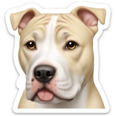 White and cream Amstaff  sticker