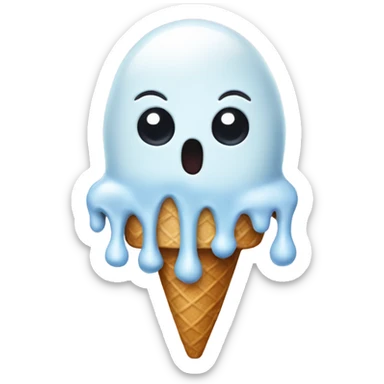 Ice cream ghost sticker