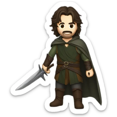 Aragorn stabbing Frodo sticker