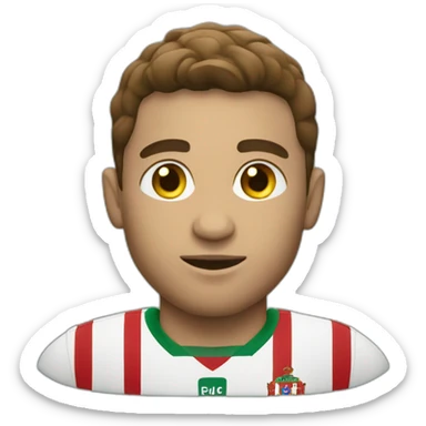 portugal white football player sticker