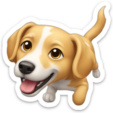 perro golden saltando sticker