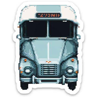 vintage greyhound coach bus from 1950s, pixel art style sticker