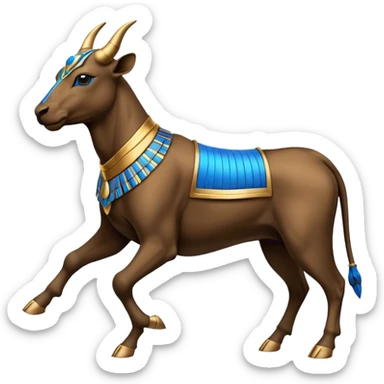 fullbody Egyptian bull leaper, back view, with blue and gold accents sticker