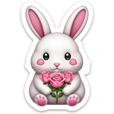 coneja con moños rosas  sticker