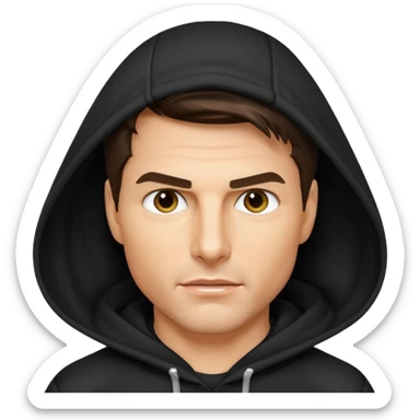 tom cruise with black hoodie sticker