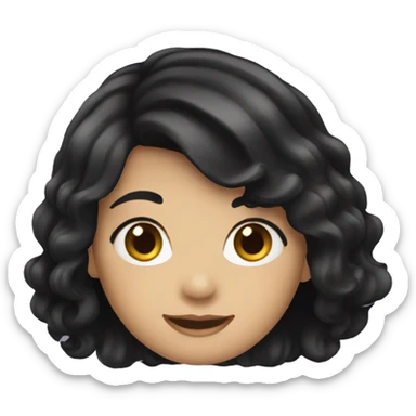 Girl black hair waving sticker