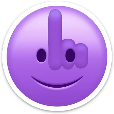 Purple smiling face flipping you off sticker
