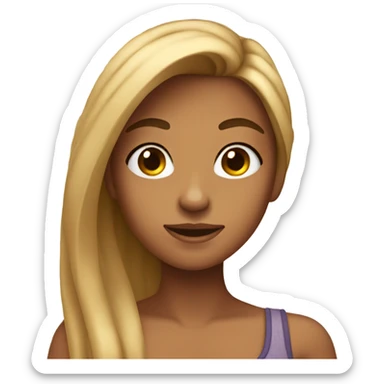 Girl with tan skin taking a selfie full body sticker