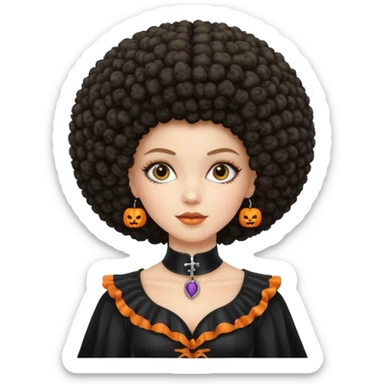 afro halloween white girl sticker