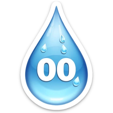 A water droplet with percentage sign sticker