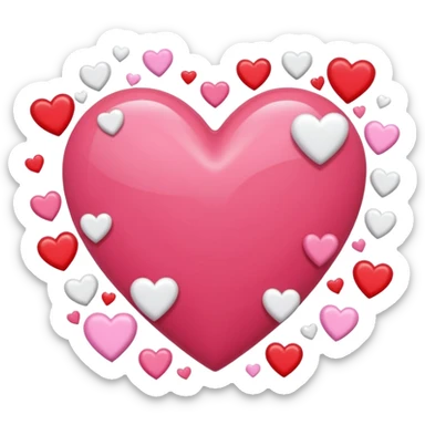 The flash surrounded with love hearts sticker