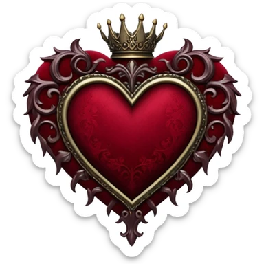 Gothic heart dark red sticker
