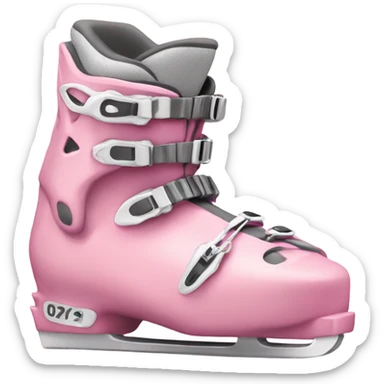 Soft pink ski boots emoji style  sticker