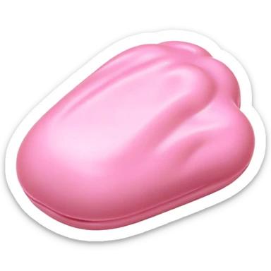 Cinematic Realistic Opaque Pink Slime, smooth and buttery with a pastel pink hue, ultra-glossy with a soft sheen, subtle folds and ridges forming as it moves, reflecting gentle highlights, glowing with a delicate, creamy texture, evoking a sense of playful satisfaction. sticker