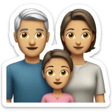 man and woman with 2 children sticker