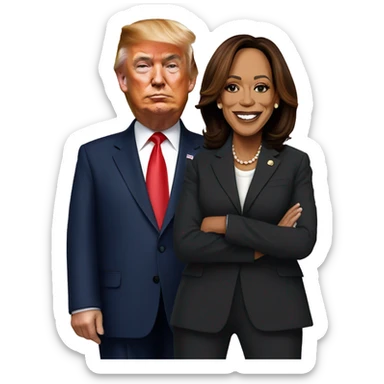 donald trump and kamala harris sticker
