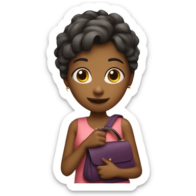 girl with purse sticker