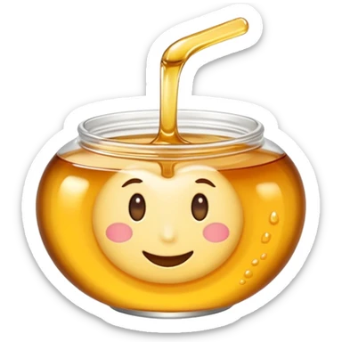 small swirl of pale golden syrup, glossy and thick, no jar or extras, soft lighting, subtle shadows, emoji scale sticker