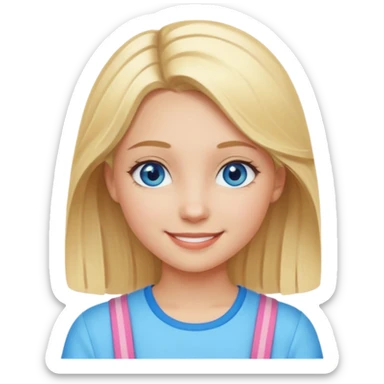 blonde hair blue eyes girl summer sticker