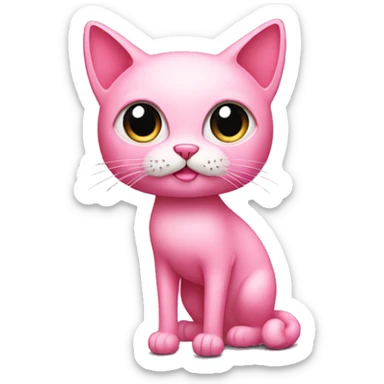 weird pink cat with high heels sticker