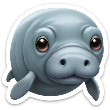 Manatee with crazy eyes sticker