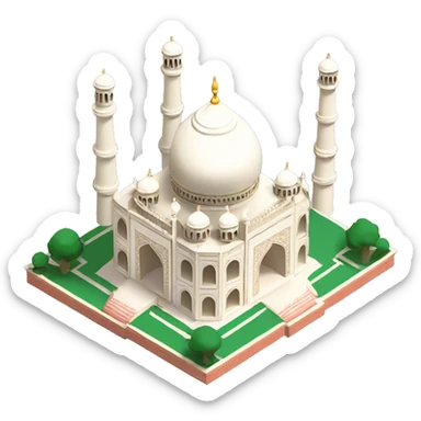 Taj mahal isometric sticker