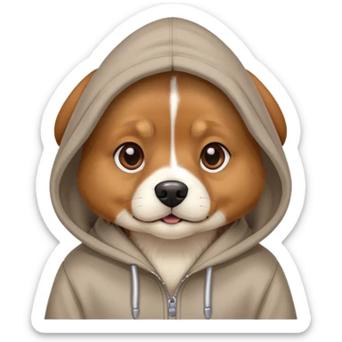 dog wearing a hoodie ￼ sticker