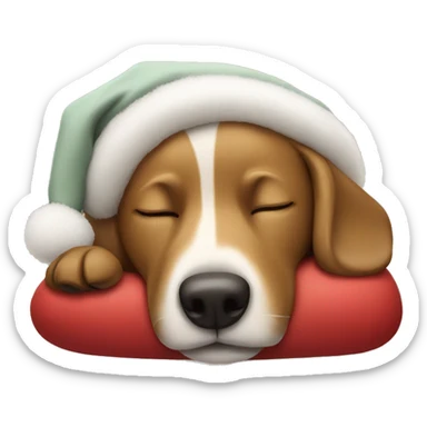 christmas dog sleeping sticker