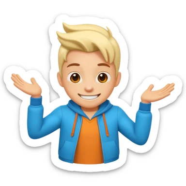 Character concept design creation: Hypercasual toon hero sticker