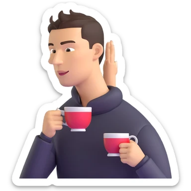 Cristiano Ronaldo drinking tea sticker