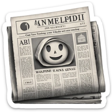 generate realistic detailed news paper sticker