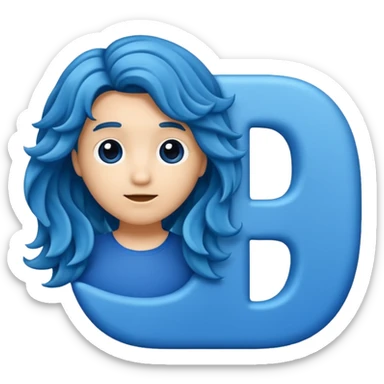 Letter o Blue With Hair With the letter H, which is greater, the same thing sticker