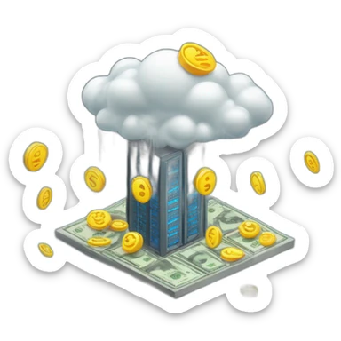 datacenter power money rain sticker