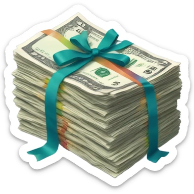 stack of money sticker