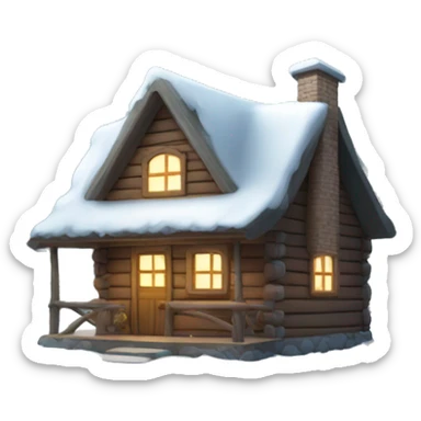 Forest cute winter cabin sticker